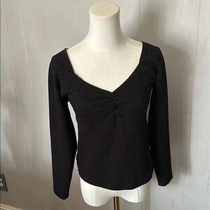 Maeve Black Textured Blouse